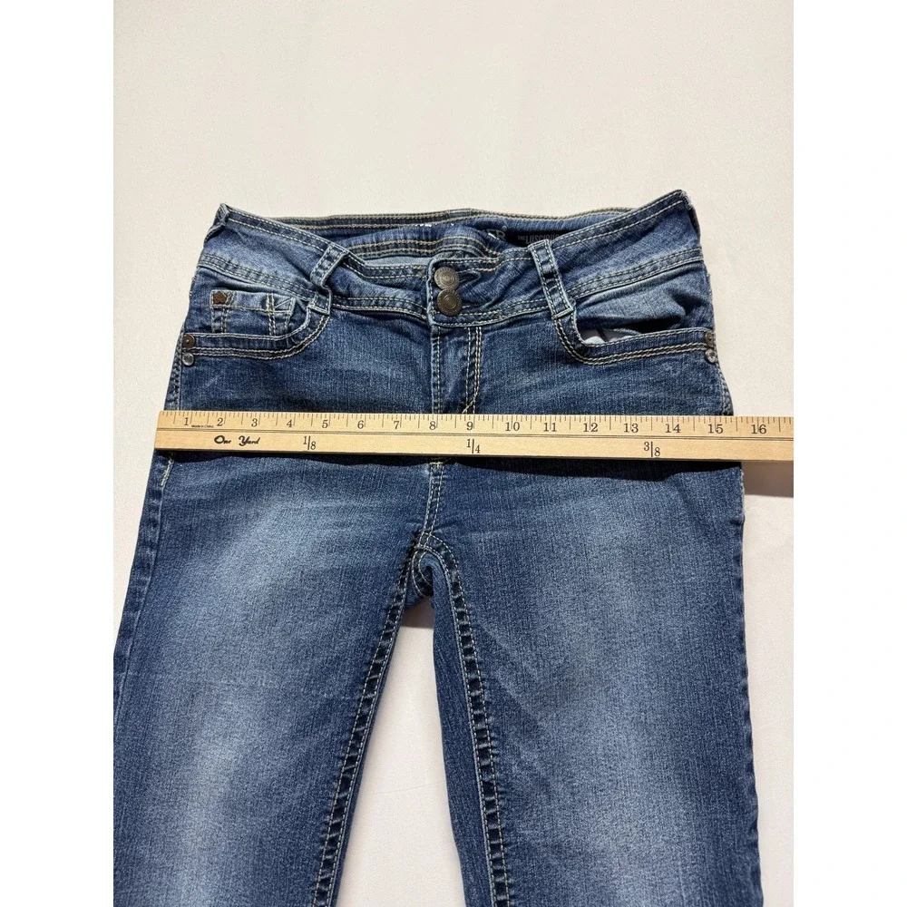 Wallflower The Luscious Curvy Bootcut Jeans Womens 7 Blue Denim Cotton Low Rise